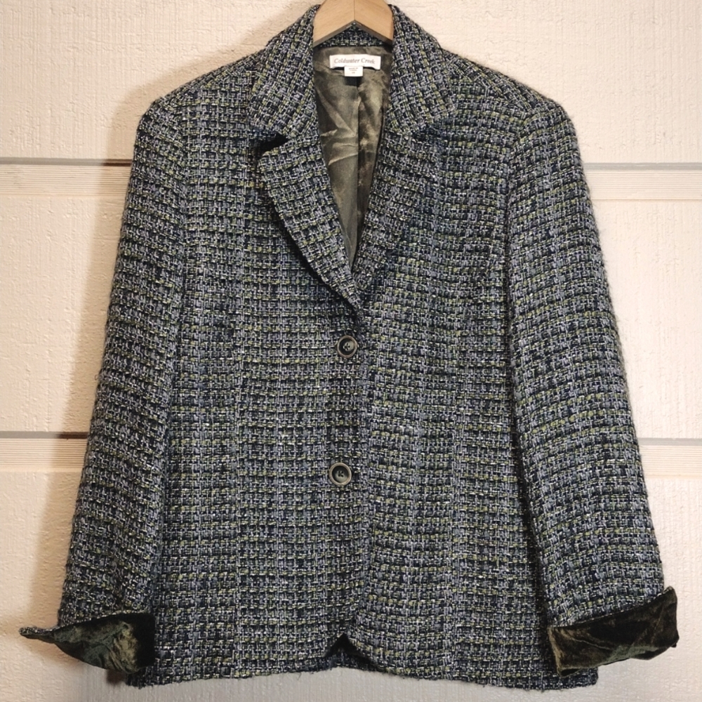 Coldwater Creek Boucle and Velvet Blazer 14